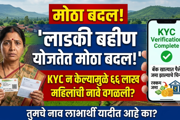 Mukhymantri Majhi Ladki Bahin Yojana 2026 : KYC Na Kelyamule 66 Lakh Mahilanchi Nave Vagalli! Tumche Nav Labharthi Yadit Aahe Ka?